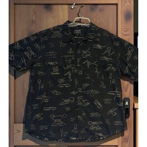 FILSON WASHED SHORT SLEEVE FEATHER CLOTH SHIRT KNOTS Men’s XL Button Up